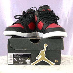 Jordan Access (PS) Black/Red Sneakers – Size 2Y – New With Box + Jumpman Sticker